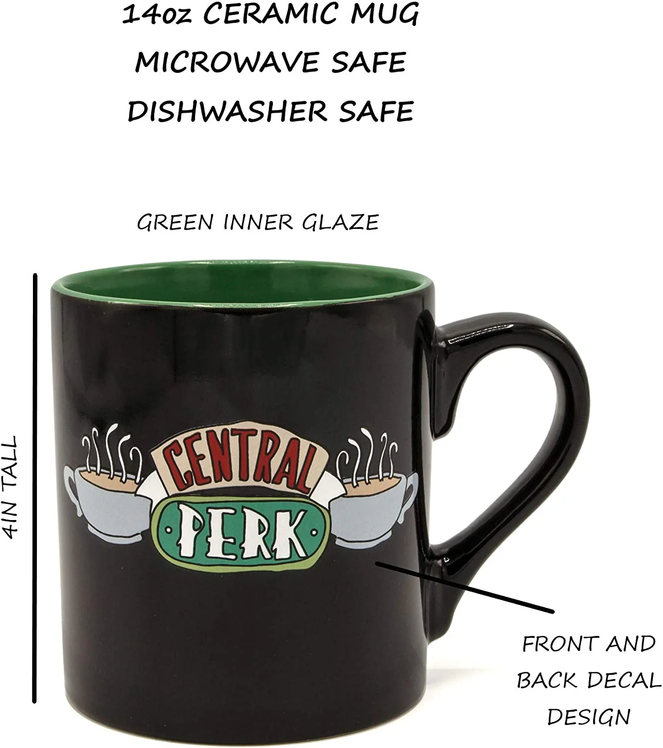Friends Central Perk Doodle Logo 14oz Ceramic Coffee Mug - Image 2
