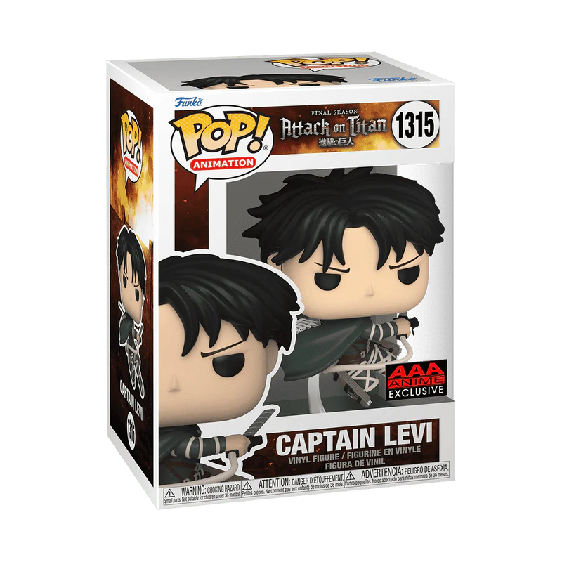 Funko Pop! Animation: Attack on Titan - Captain Levi Ackerman #1315 AAA Anime Exclusive - Image 2