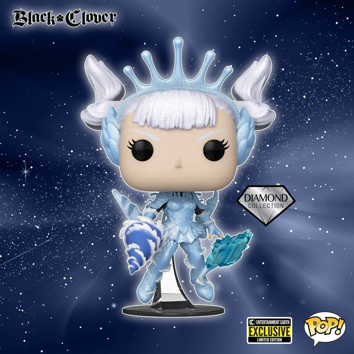 Funko Pop! Animation: Black Clover - Noelle Valkyrie Armor #1421 Diamond Glitter Entertainment Earth Exclusive - Image 2