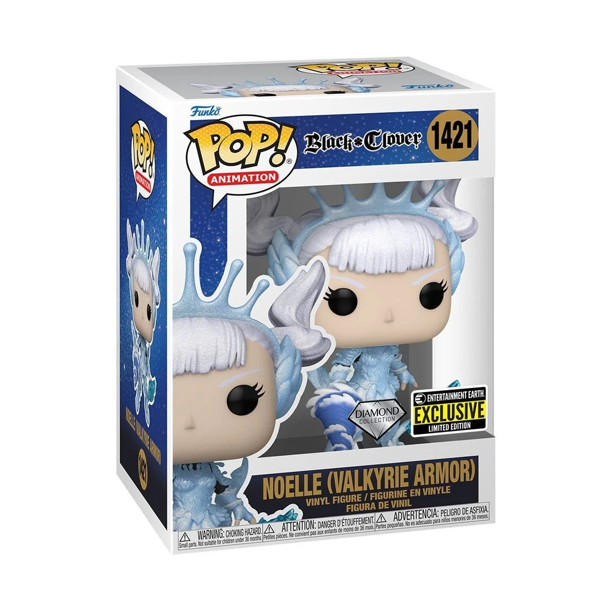 Funko Pop! Animation: Black Clover - Noelle Valkyrie Armor #1421 Diamond Glitter Entertainment Earth Exclusive - Image 3