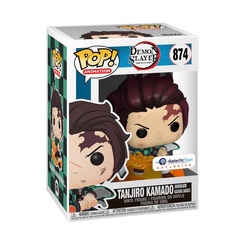 Funko Pop! Animation: Demon Slayer: Kimetsu no Yaiba - Tanjiro Kamado Hinokami Kagura Dance #874 Galactic Toys Exclusive - Image 2