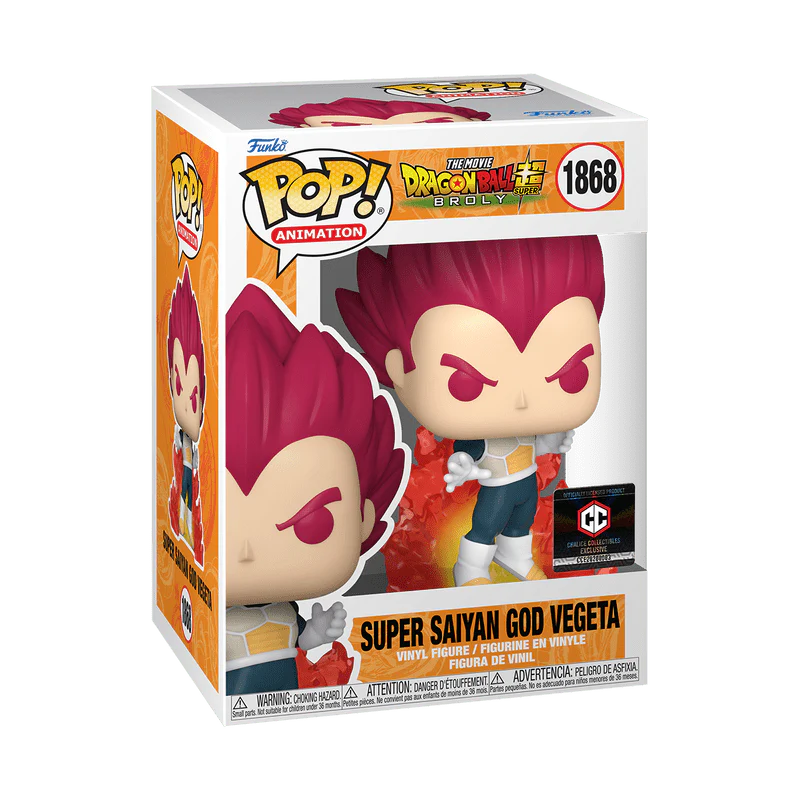 Funko Pop! Animation: Dragon Ball Super: Broly - Super Saiyan God Vegeta with Aura #1868 Chalice Collectibles Exclusive - Image 2