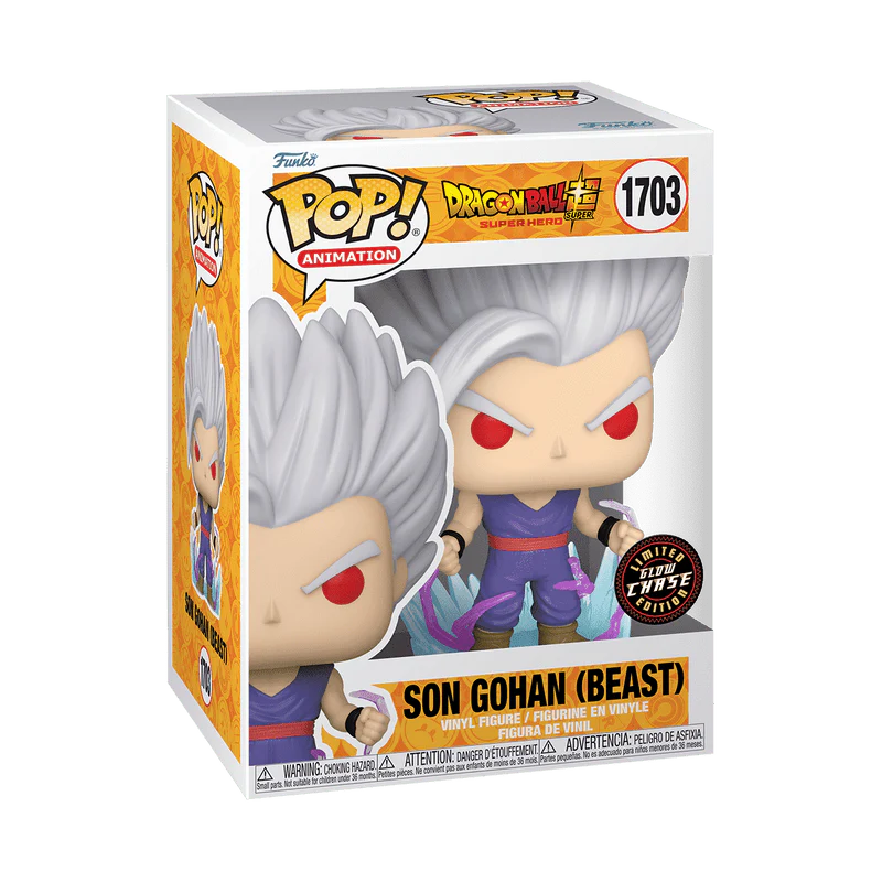 Funko Pop! Animation: Dragon Ball Super: Super Hero - Son Gohan Beast Powering Up Glow-in-the-dark Chase #1703 - Image 2