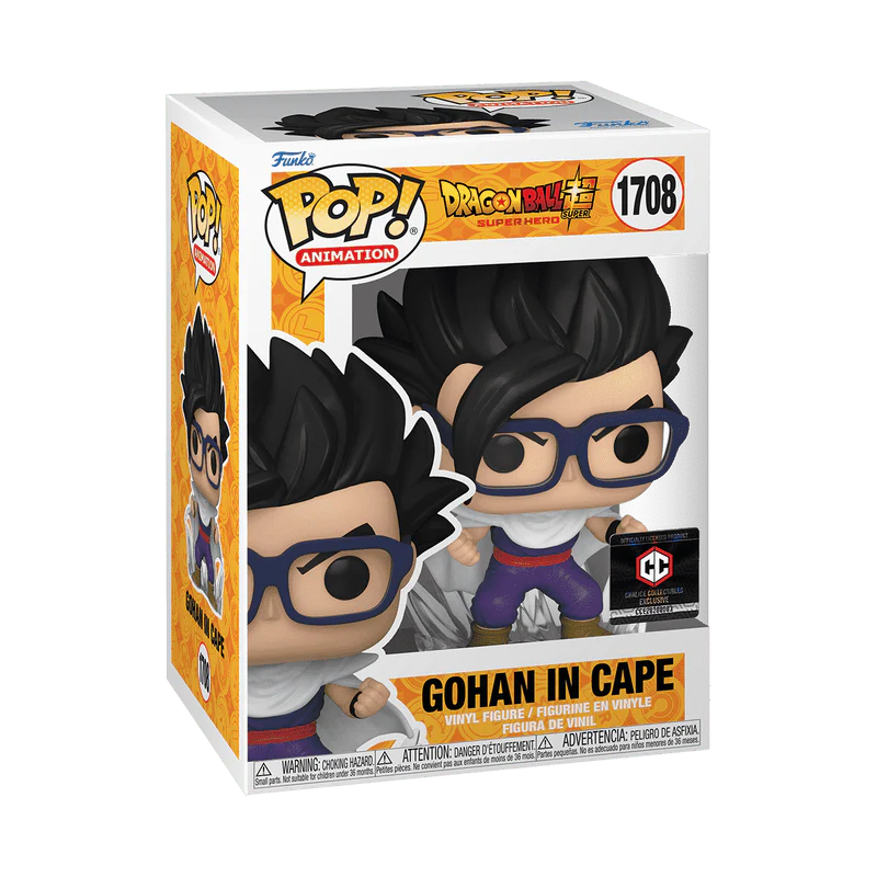 Funko Pop! Animation: Dragon Ball Super: Super Hero - Super Saiyan Gohan in Cape #1708 Chalice Collectibles Exclusive - Image 2