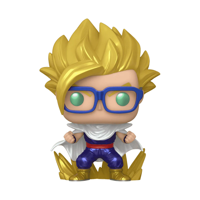 Funko Pop! Animation: Dragon Ball Super: Super Hero - Super Saiyan Gohan in Cape Metallic Chase #1708 Chalice Collectibles Exclusive - Image 1