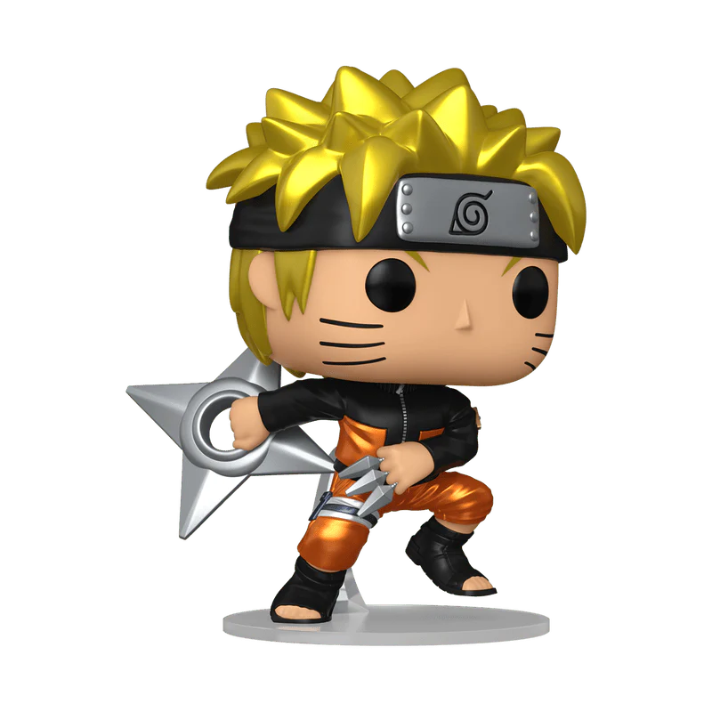 Funko Pop! Animation: Naruto: Shippuden - Naruto Uzumaki with Shuriken Metallic Chase #1843 - Image 1