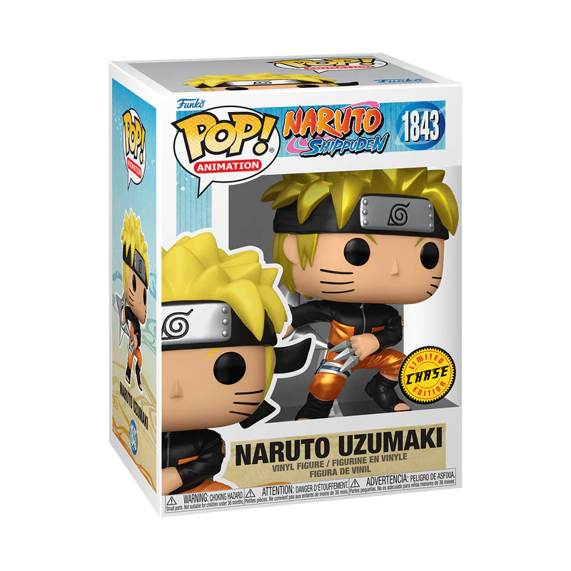 Funko Pop! Animation: Naruto: Shippuden - Naruto Uzumaki with Shuriken Metallic Chase #1843 - Image 2