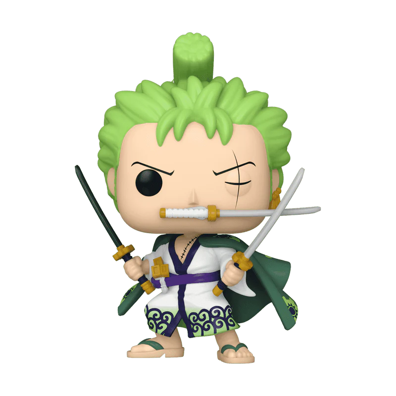 Funko Pop! Animation: One Piece - Roronoa Zoro Three Sword Style #923 Glow-in-the-Dark Volcano X Exclusive - Image 2