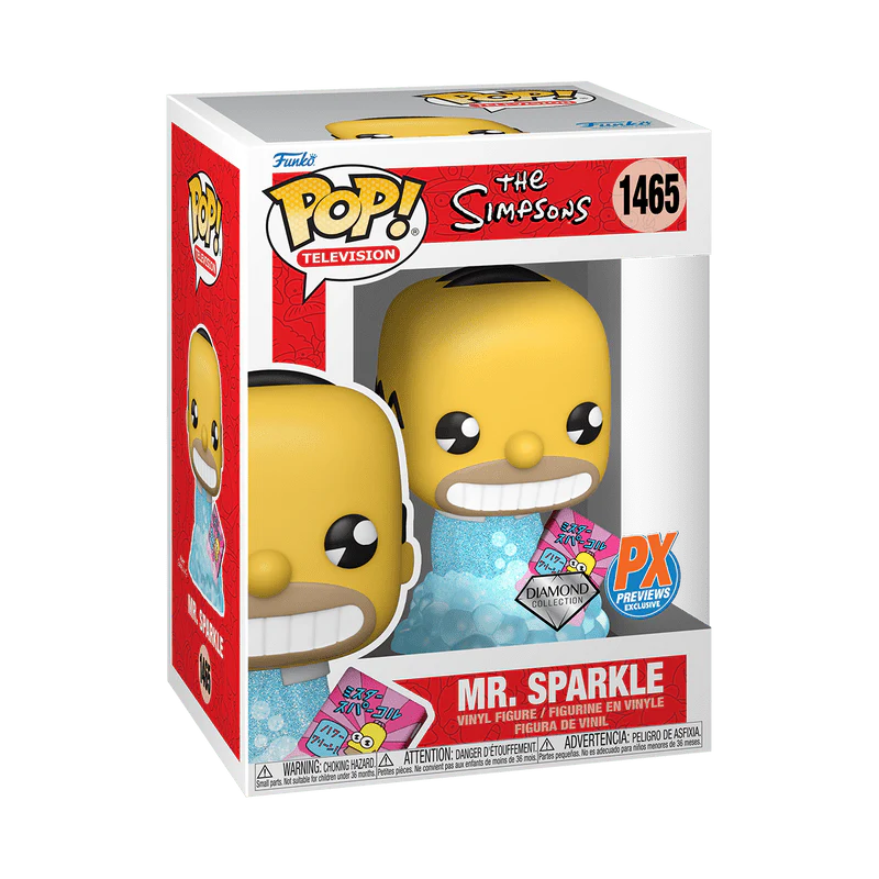 Funko Pop! Animation: The Simpsons - Mr. Sparkle #1465 Diamond Glitter PX Previews Exclusive - Image 2