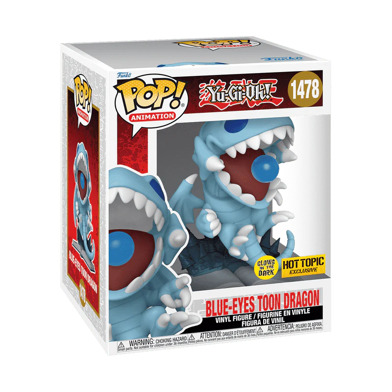 Funko Pop! Animation: Yu-Gi-Oh! - Blue-Eyes Toon Dragon #1478 Glow-in-the-Dark Hot Topic Exclusive - Image 1