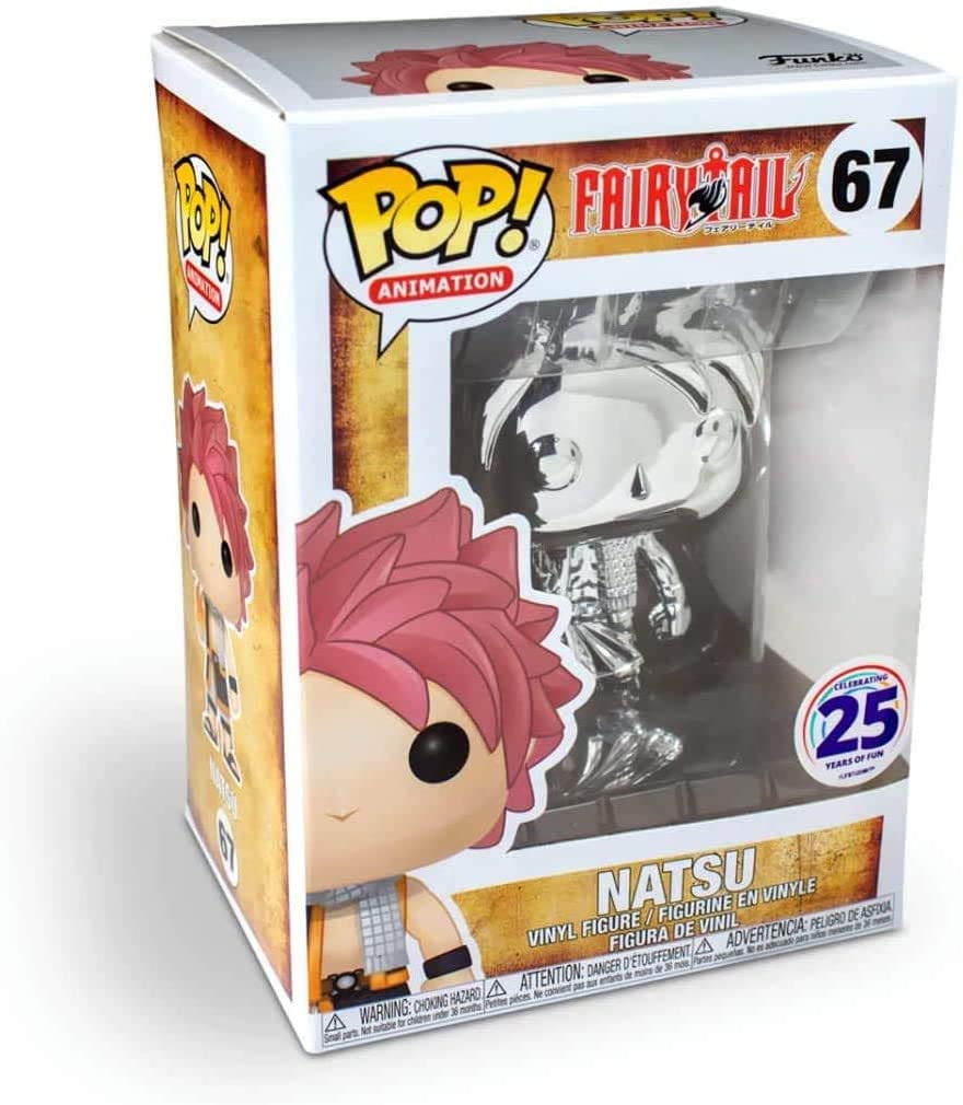 Funko Pop! Anime Fairy Tail - Natsu Silver Chrome Exclusive Vinyl Figure - Image 1