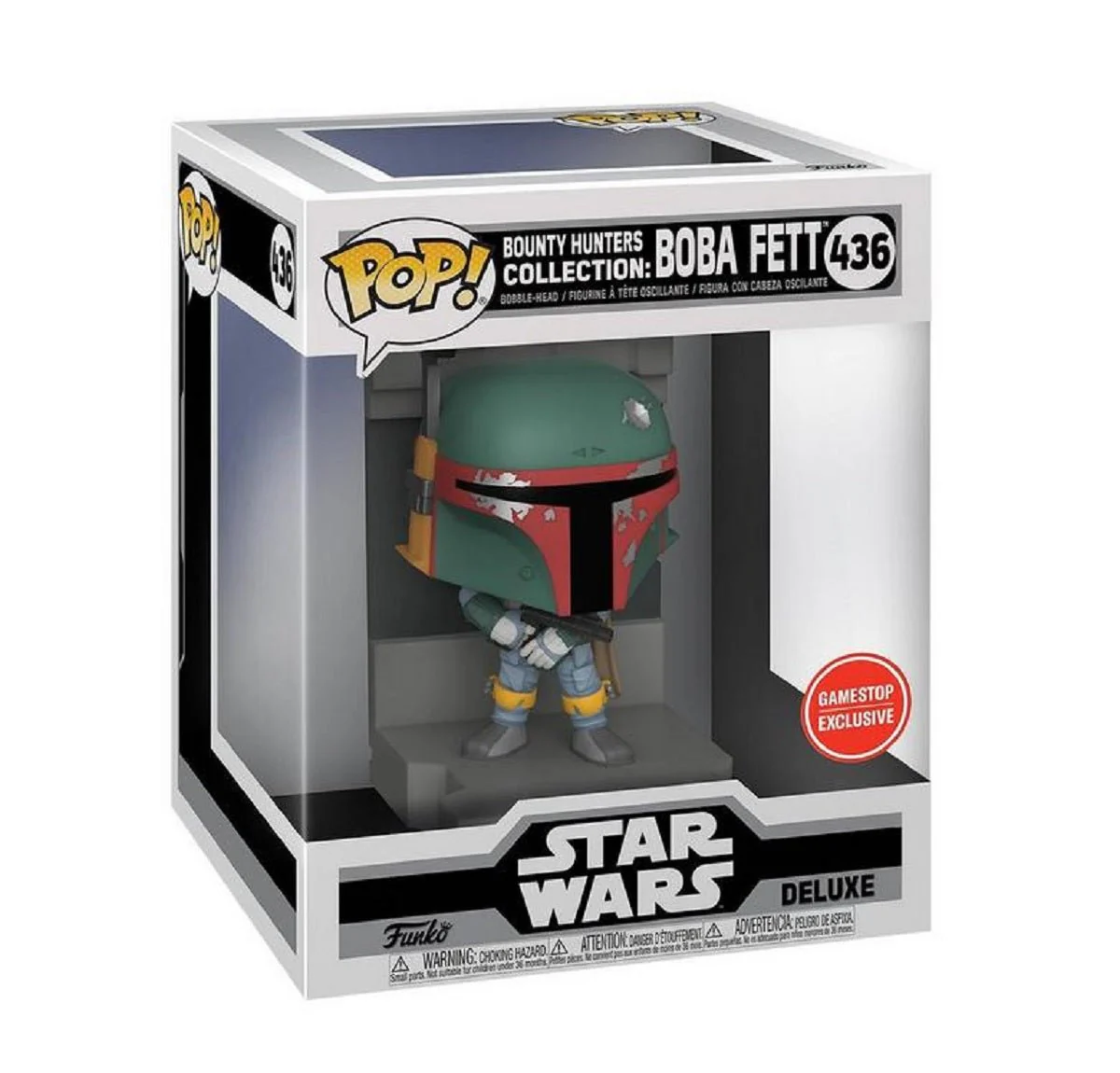 Funko Pop! Deluxe: Star Wars Bounty Hunters Collection Boba Fett Metallic Vinyl Figure - Image 1