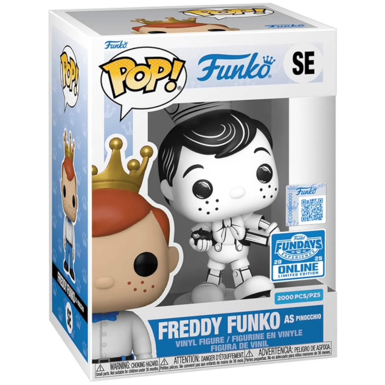 Funko Pop! Disney: Freddy Funko as Pinocchio Black & White #SE FunDays 2025 Online Limited Edition - Image 2