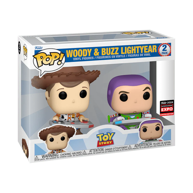 Funko Pop! Disney: Toy Story - Woody & Buzz Lightyear 2-Pack 2024 Limited Edition Entertainment Expo Shared Exclusive - Image 2