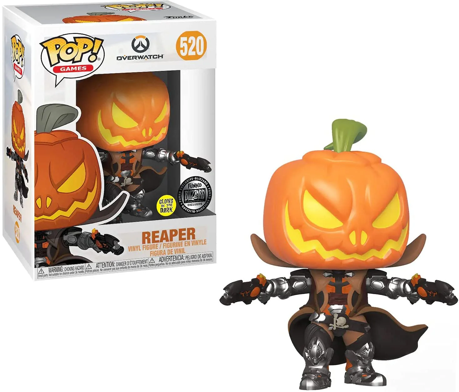 Funko Pop! Games: Overwatch - Reaper Pumpkin GITD Exclusive Vinyl Figure - Image 1