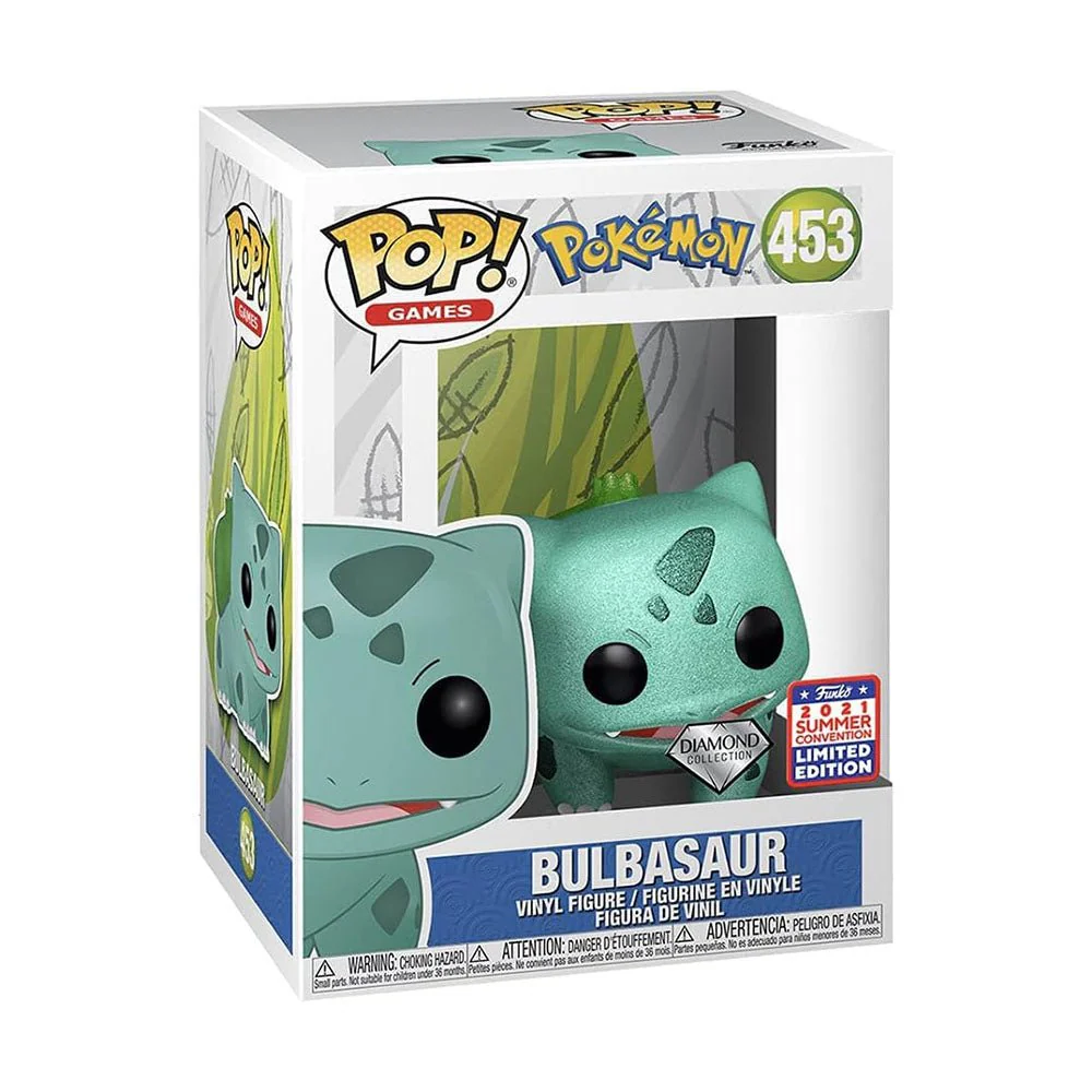 Funko Pop! Games: Pokemon - Bulbasaur Diamond Collection #453 2021 Summer Convention Limited Edition Exclusive - Image 2