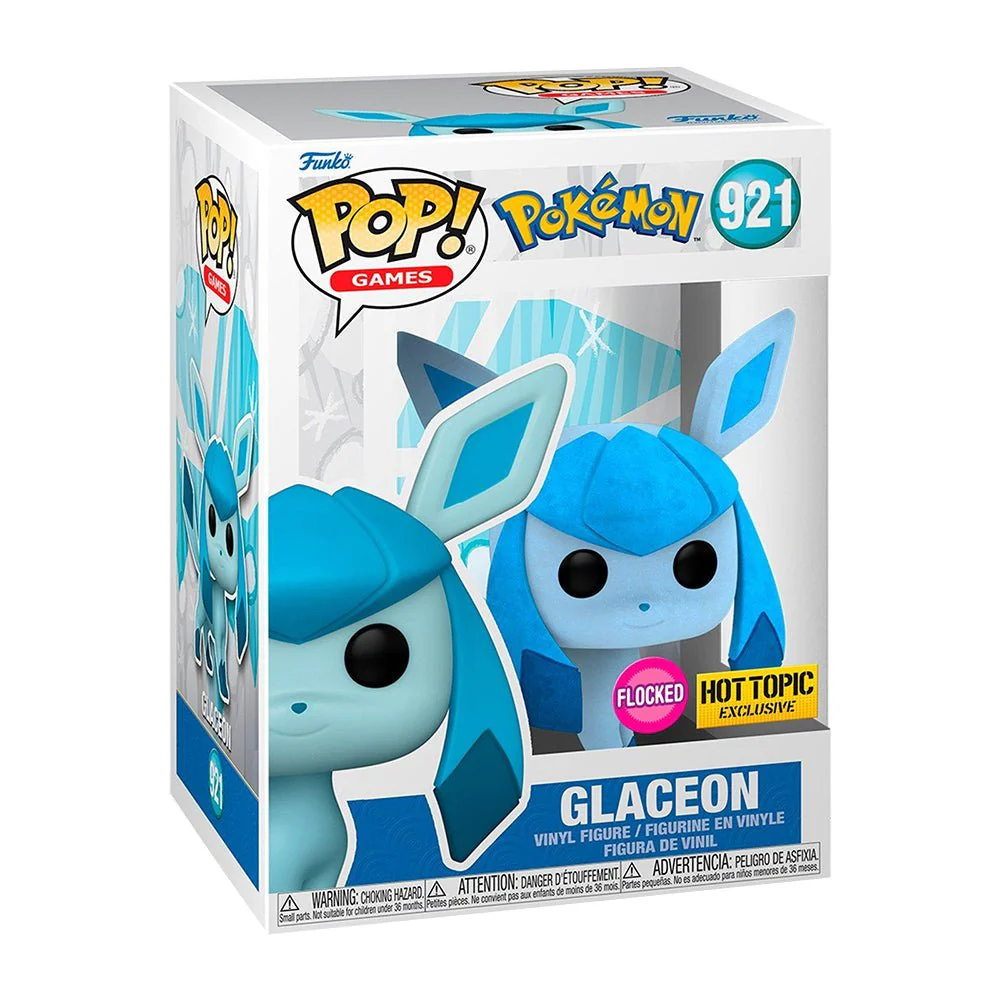 Funko Pop! Games: Pokemon - Glaceon Flocked #921 Hot Topic Exclusive - Image 2