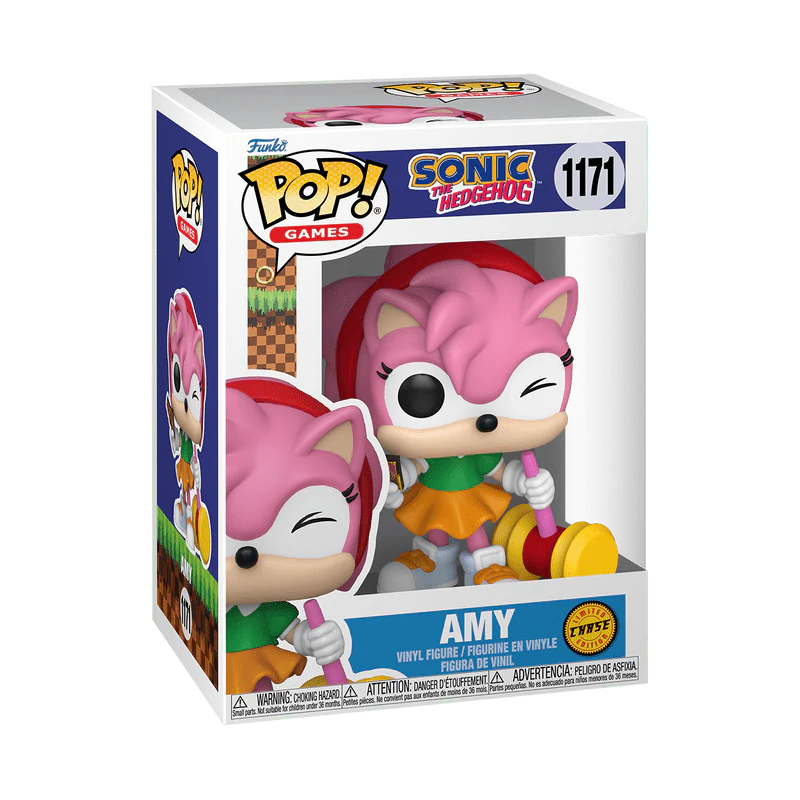 Funko Pop! Games: Sonic the Hedgehog - Amy Rose with Piko Hammer & Cards #1171 Chase - Image 2