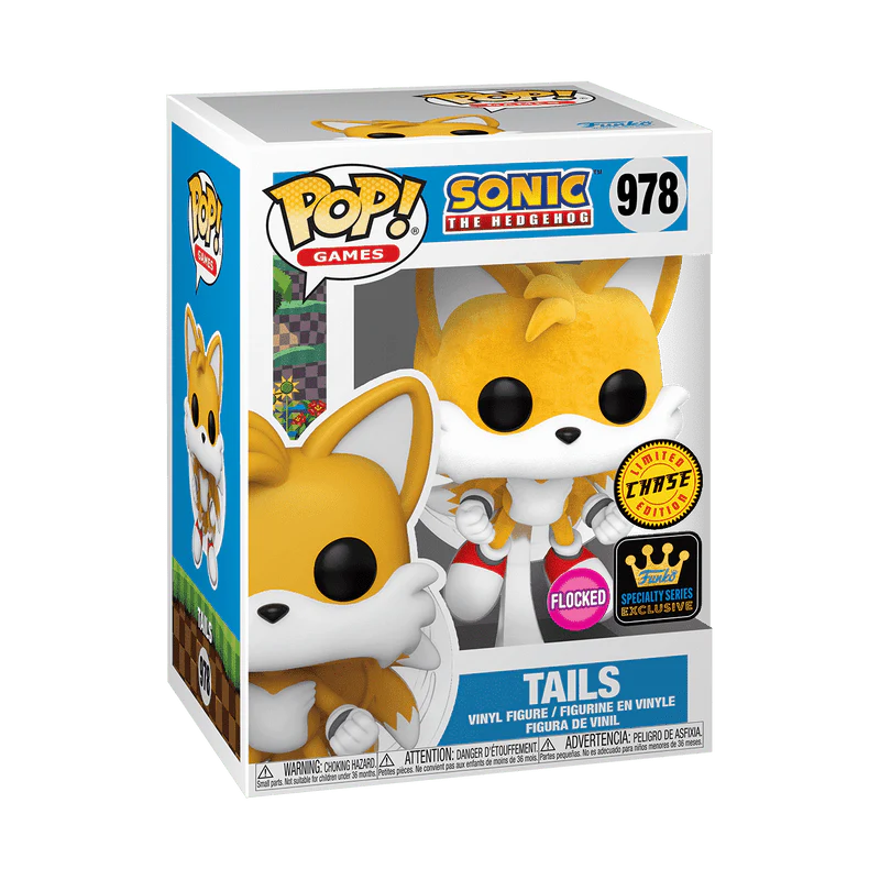 Funko Pop! Games: Sonic the Hedgehog - Tails Flying Flocked Chase #978 Specialty Series - Image 2