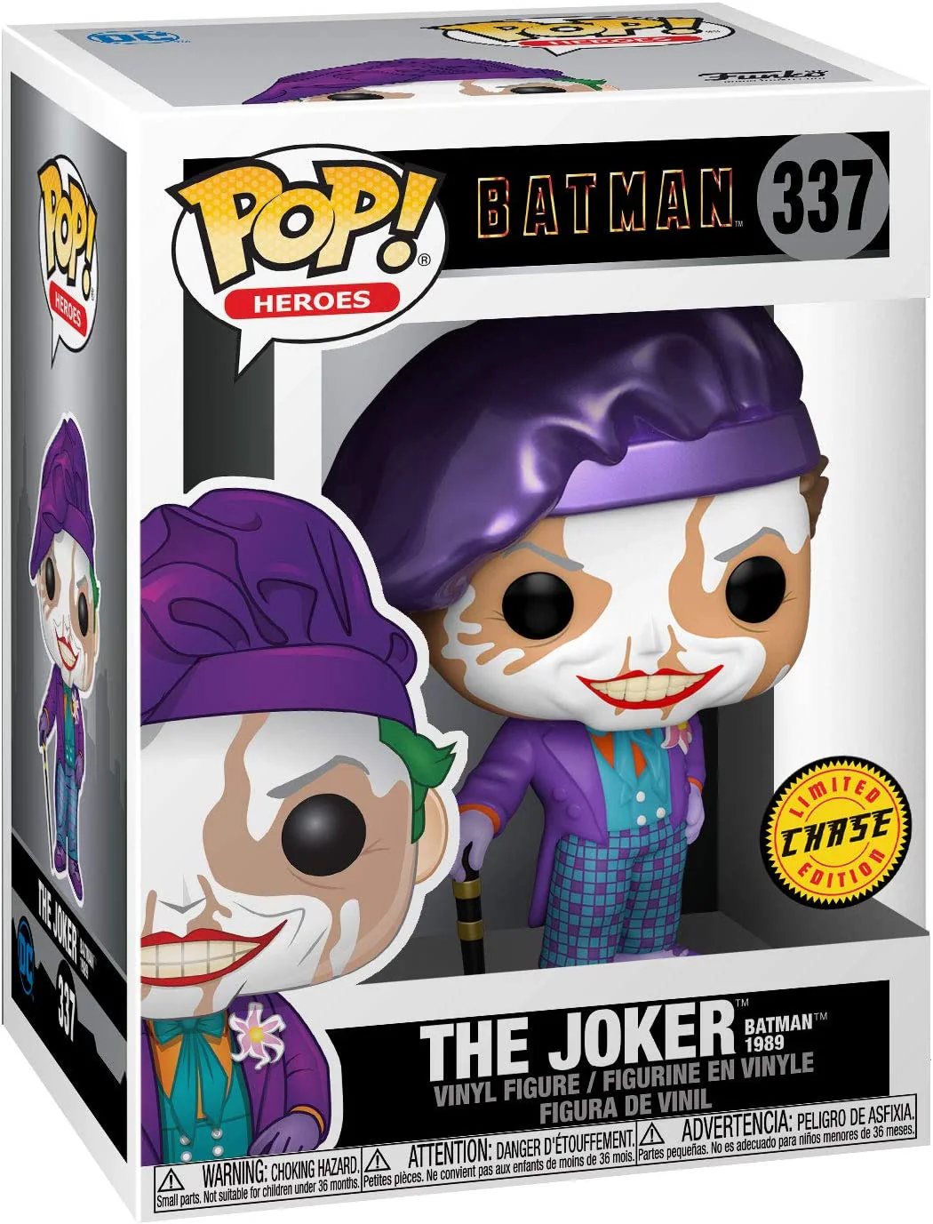 Funko Pop! Heroes: Batman 1989 - The Joker with Hat Chase #337 - Image 2