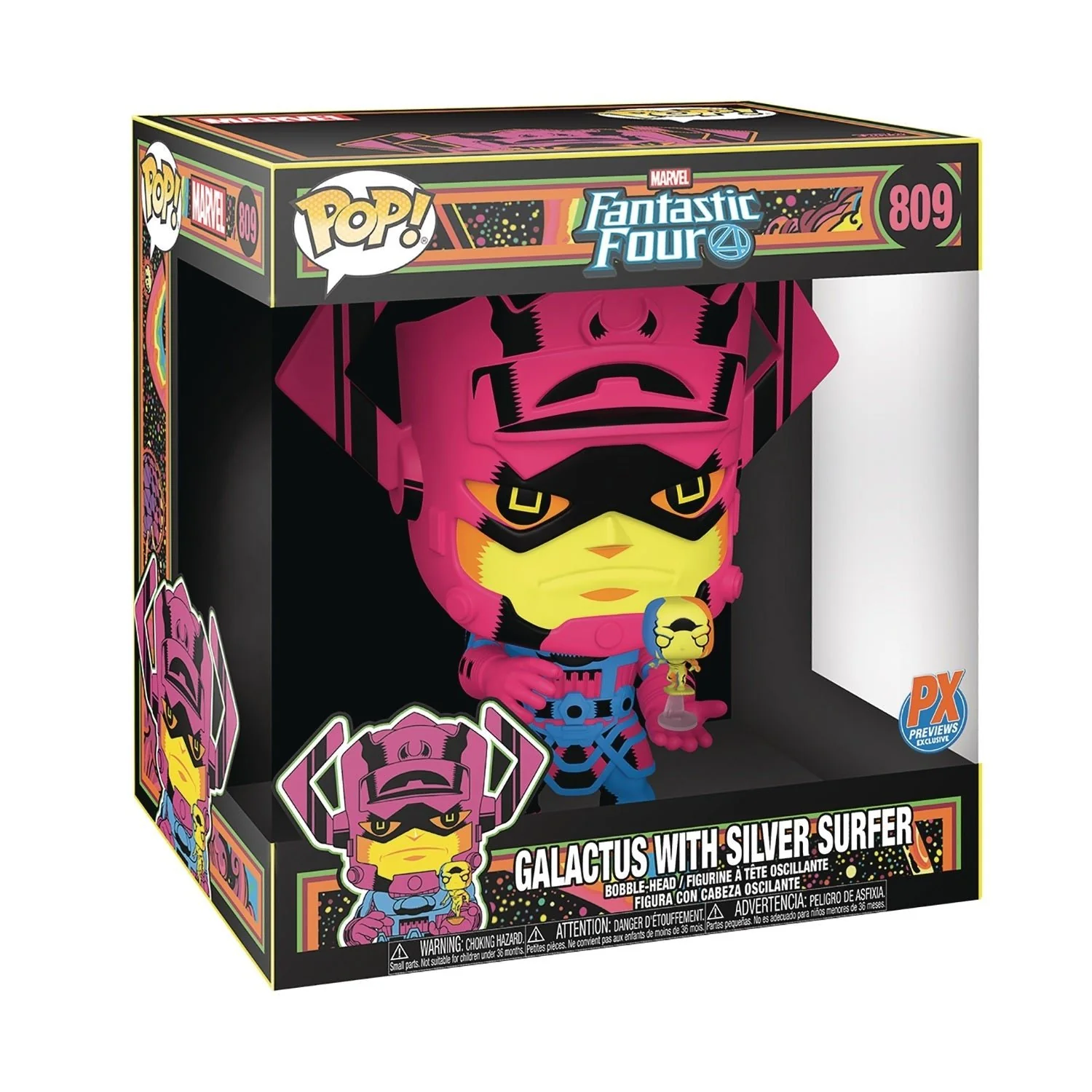 Funko Pop! Jumbo Marvel: Fantastic Four - Galactus with Silver Surfer #809 10-Inch Black Light PX Previews Exclusive - Image 2