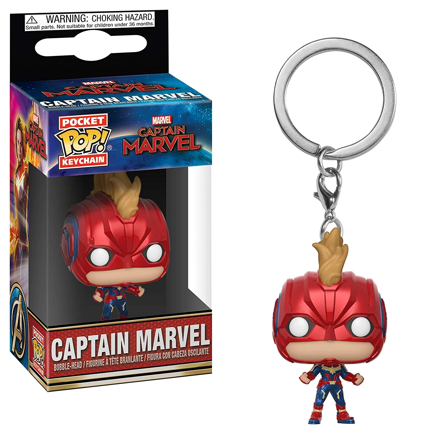 Funko Pop Keychain Marvel Captain Marvel Masked Vinyl Figure - Image 1