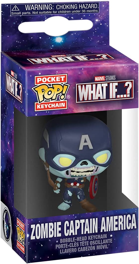 Funko Pop! Keychain Marvel What If? - Zombie Captain America Vinyl Figure - Image 2