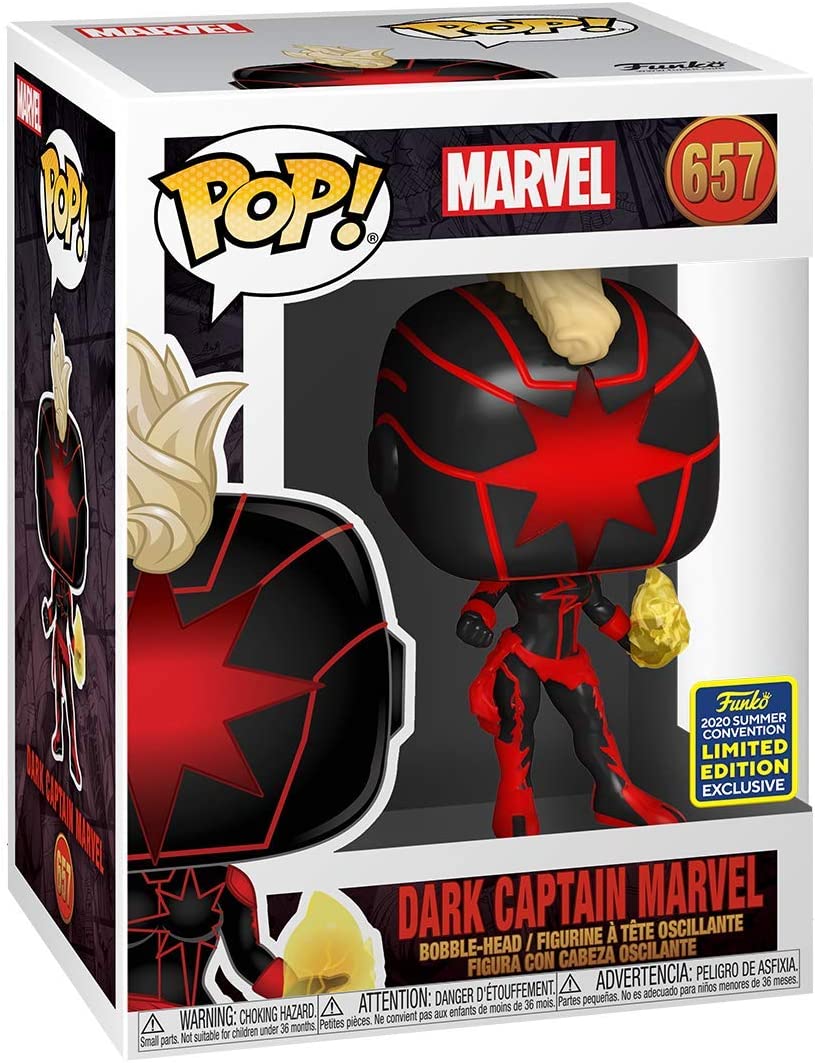 Funko Pop! Marvel: Dark Captain Marvel Summer Convention Exclusive Vinyl Figure - Image 2