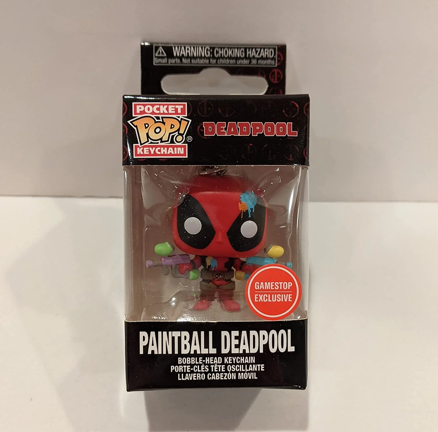 Funko Pop! Marvel Keychain - Paintball Deadpool Exclusive Vinyl Figure - Image 1