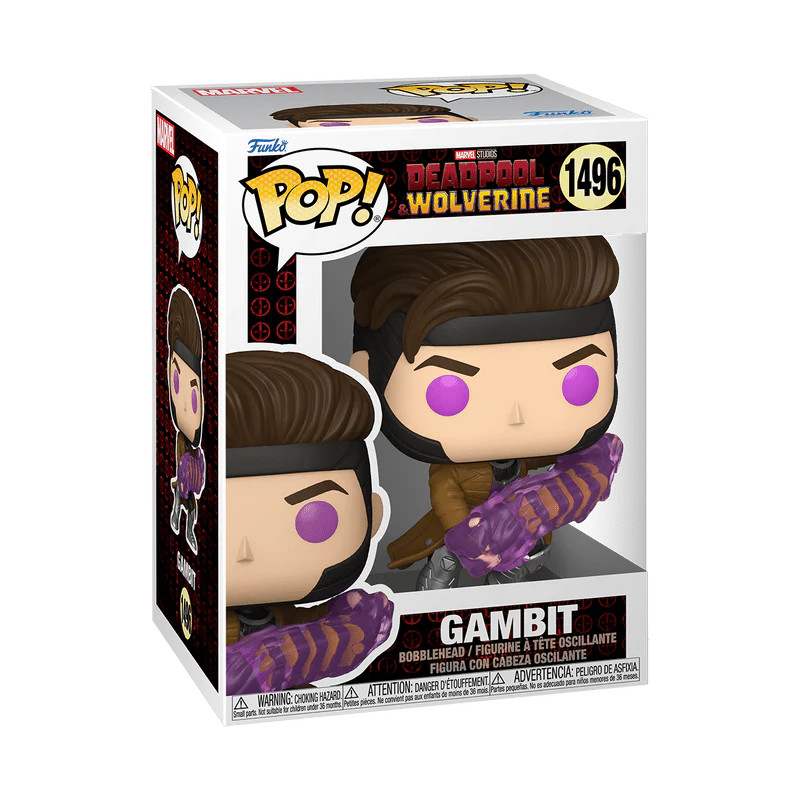 Funko Pop! Marvel Studios: Deadpool & Wolverine - Gambit with Charged Cards #1496 - Image 2