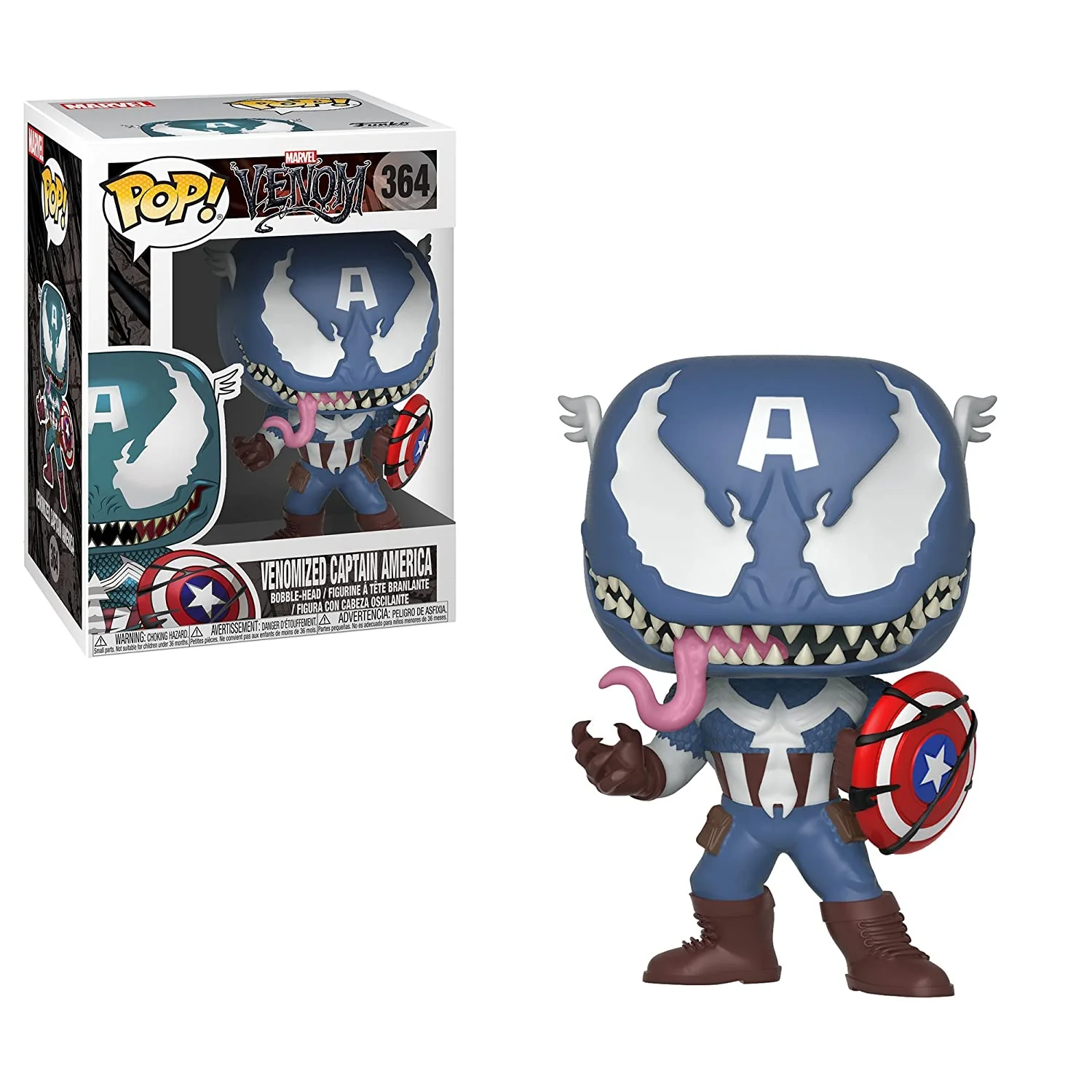 Funko Pop! Marvel Venom - Venom Captain America Collectible Figure - Image 1