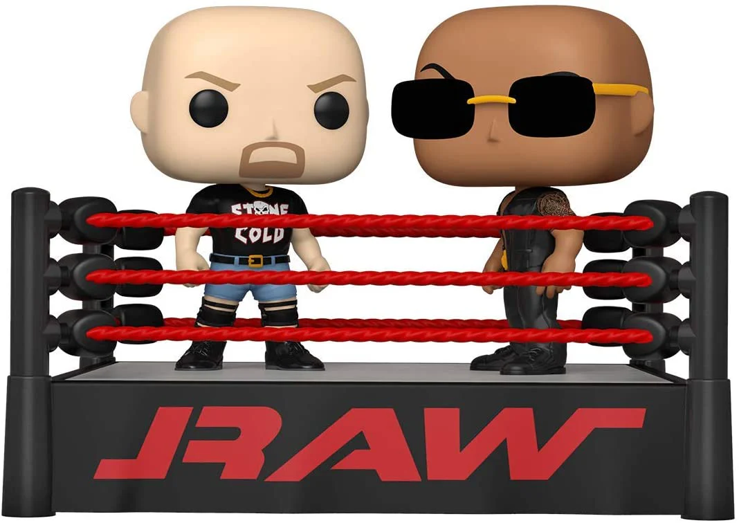 Funko Pop! Moment: WWE – The Rock vs Stone Cold in Wrestling Ring Vinyl Figure