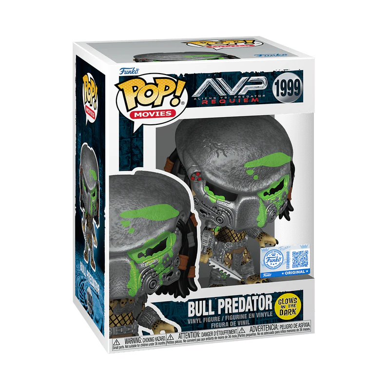 Funko Pop! Movies: Aliens vs. Predator: Requiem - Bull Predator Bloody Glow-in-the-Dark #1999 AE Exclusive - Image 2