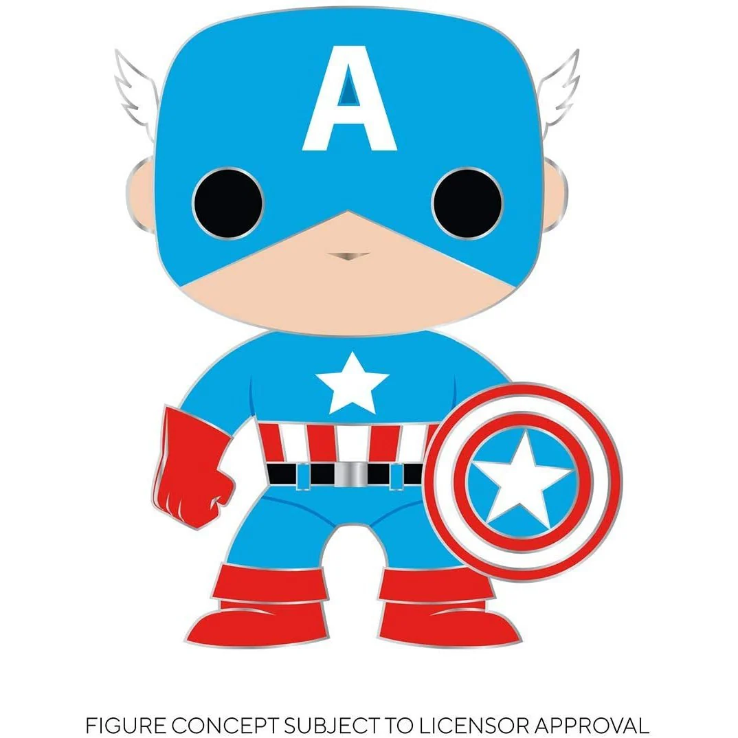Funko Pop! Pin: Marvel - Captain America Pin - Image 1