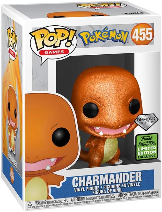 Funko Pop! Games: Pokemon - Charmander Diamond Glitter #455 2021 Spring Convention Limited Edition Exclusive - Image 2