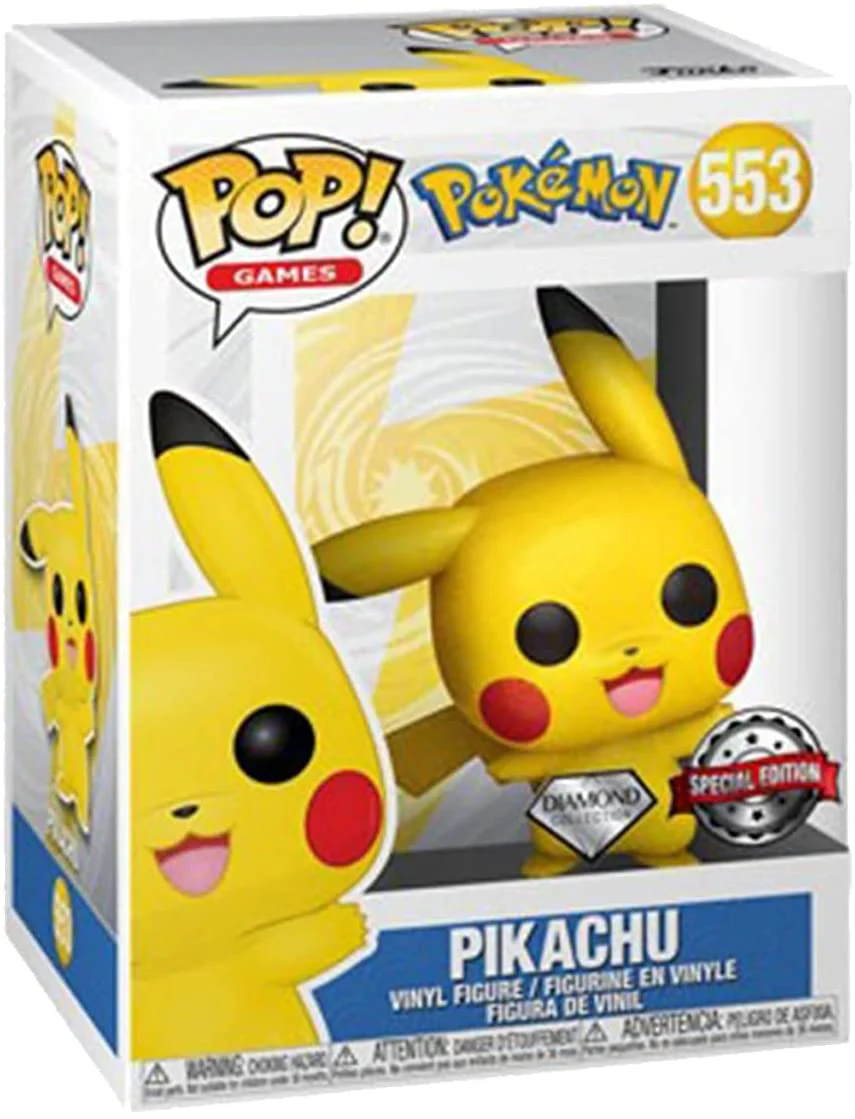 Funko Pop! Pokemon Waving Pikachu Diamond Glitter Exclusive Vinyl Figure - Image 1