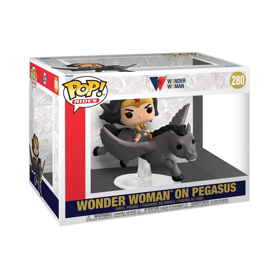 Funko Pop! Rides Super Deluxe: Wonder Woman 80th Anniversary - Wonder Woman on Pegasus #280 - Image 2