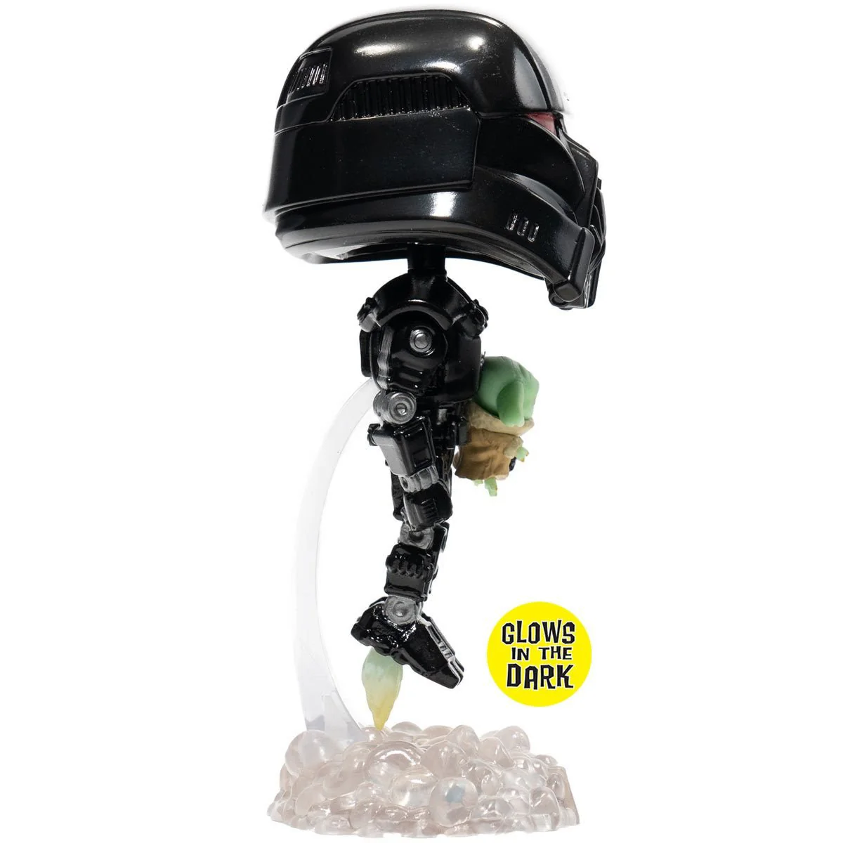 Funko Pop! Star Wars: The Mandalorian - Dark Trooper with Grogu #488 Glow-in-the-Dark Entertainment Earth Exclusive - Image 3