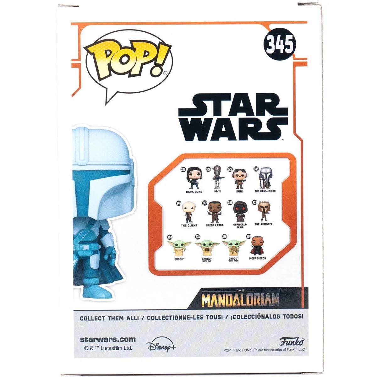 Funko Pop! Star Wars: The Mandalorian - The Mandalorian Hologram #345 Glow-in-the-Dark Entertainment Earth Exclusive - Image 3