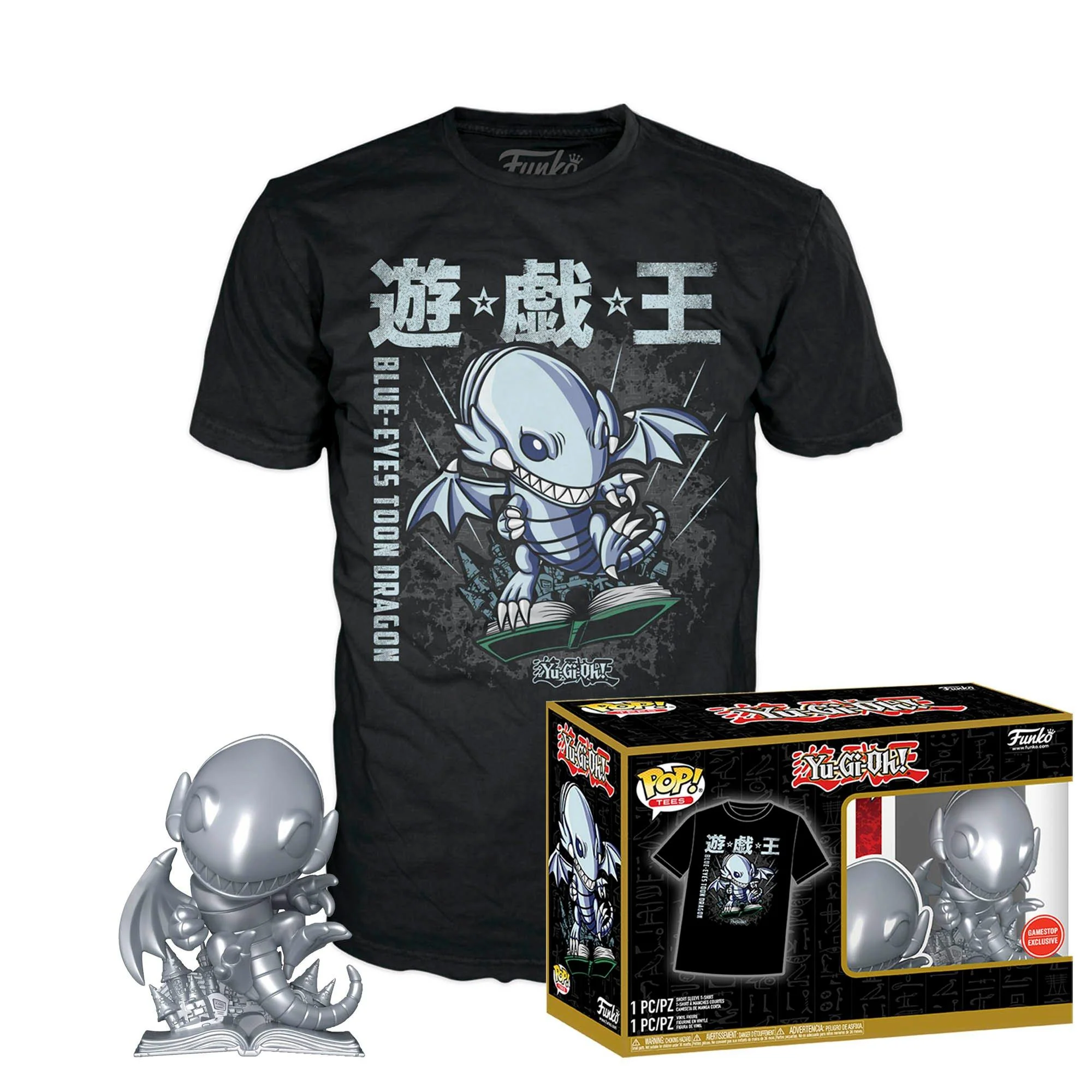 Funko Pop! & Tee: Yu-Gi-Oh! - Blue Eyes Toon Dragon GameStop Exclusive - Image 1