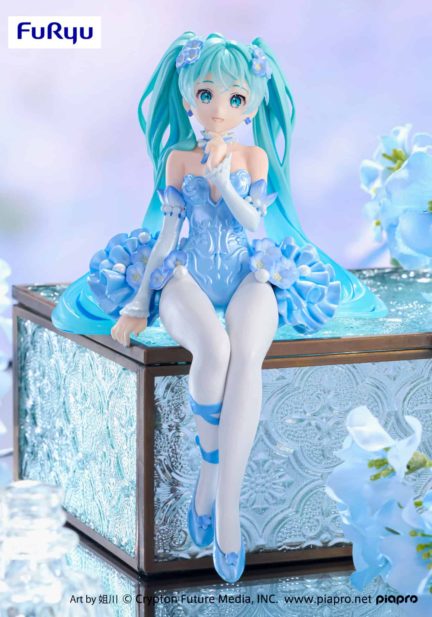 FuRyu - Hatsune Miku Flower Fairy Nemophila Pail Blue Color Version Noodle Stopper Figure - Image 1
