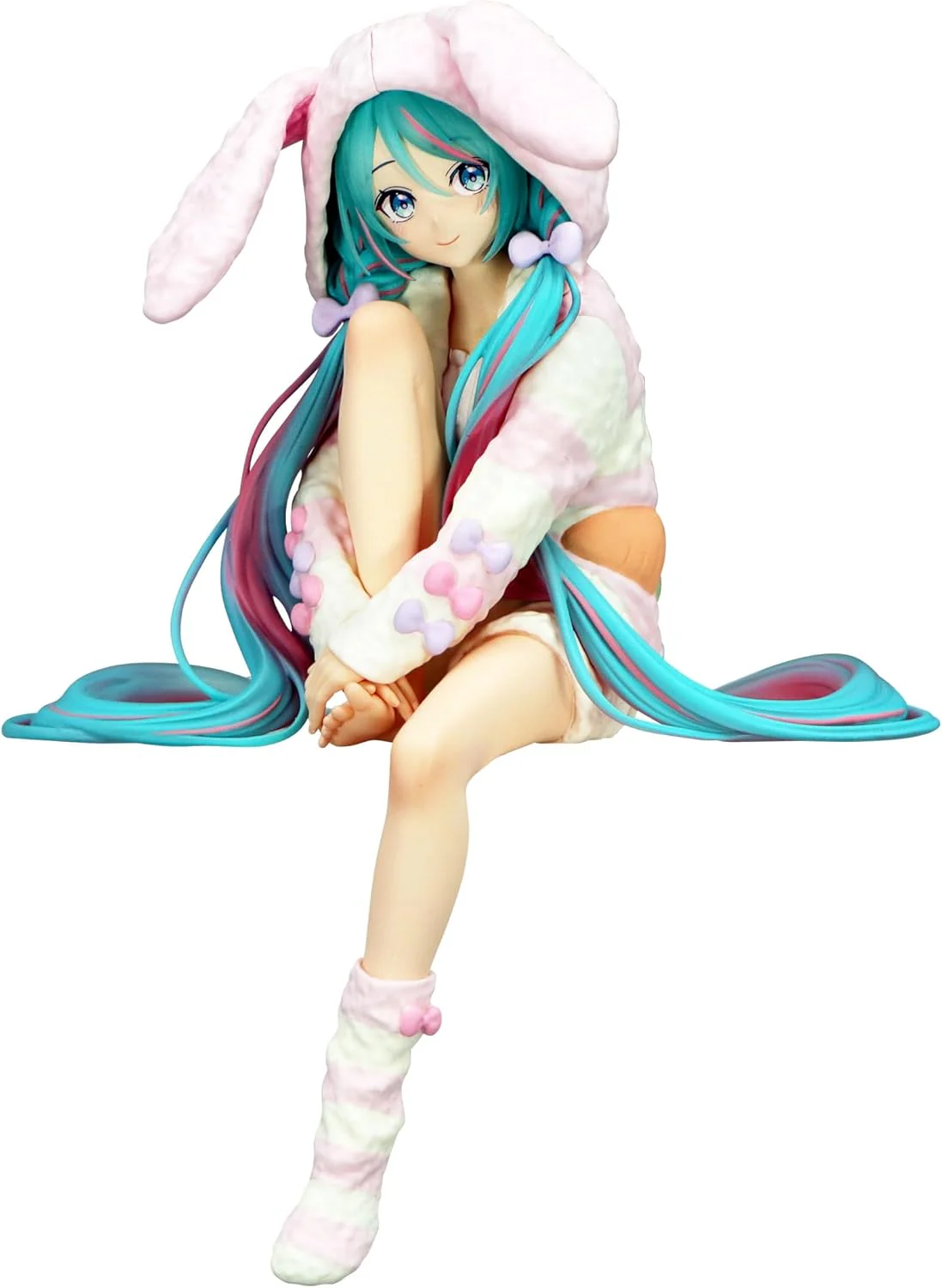 FuRyu Hatsune Miku Rabbit Ear Hood Pajama Noodle Stopper Figure - Image 2