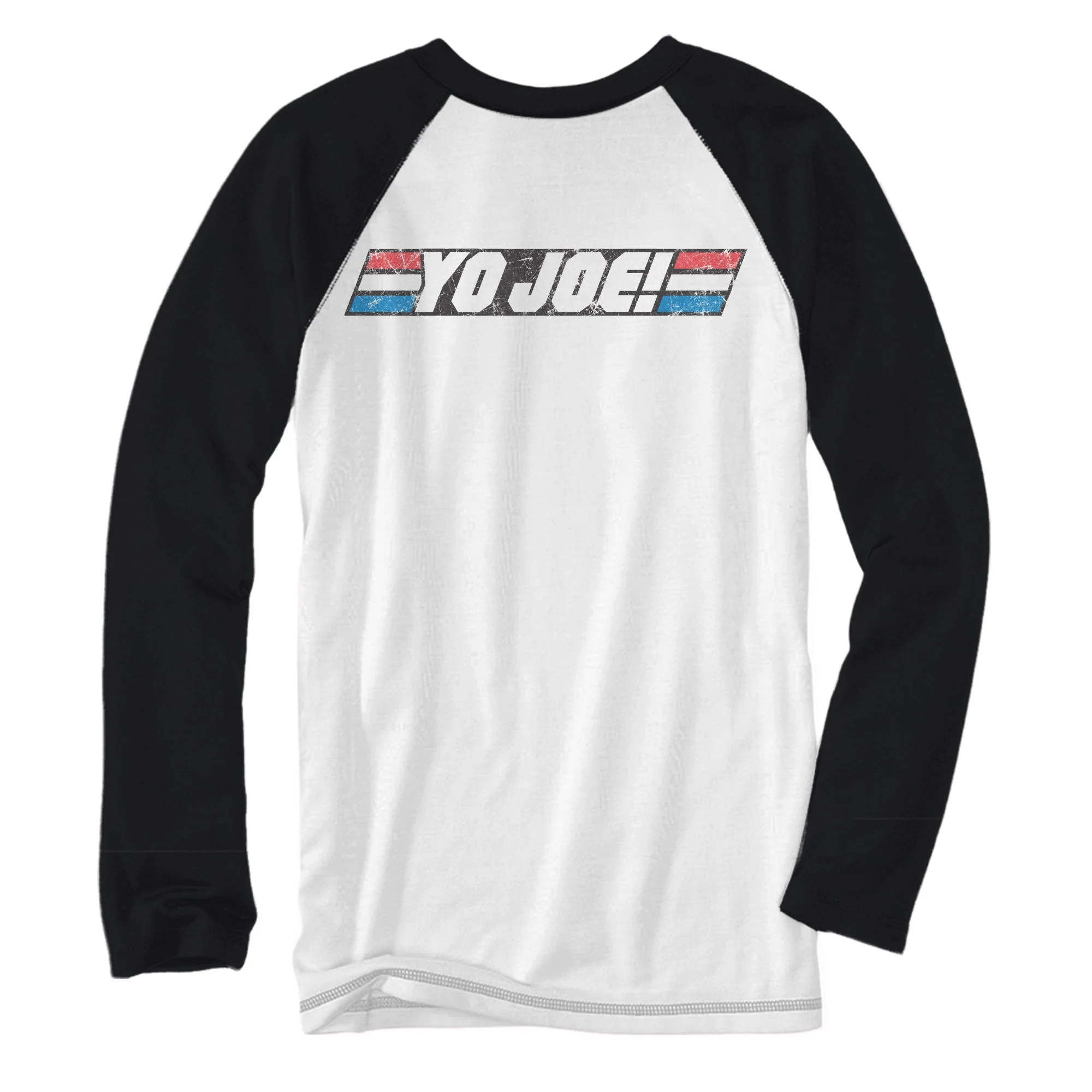 G.I.Joe Logo 80's Yo Joe! Baseball Raglan Style Adult T-Shirt - Image 2
