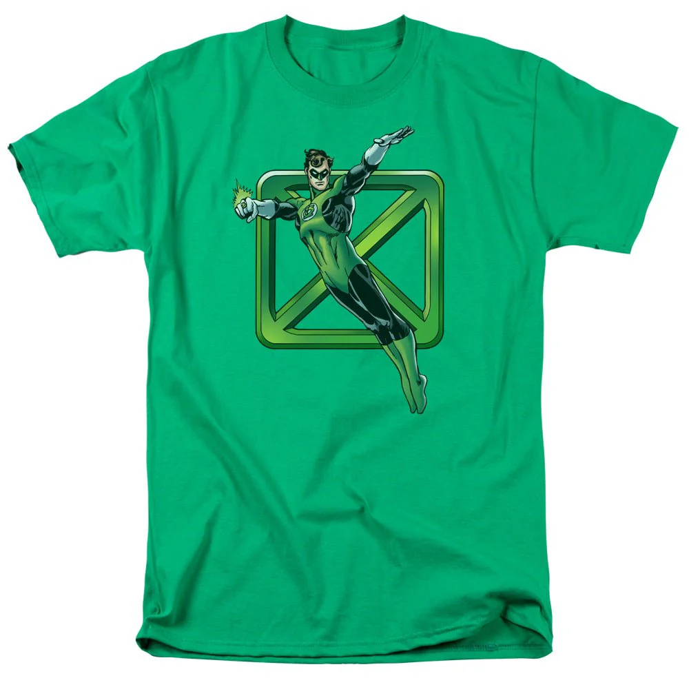 Green Lantern Flying DC Comics Adult T-Shirt - Image 1