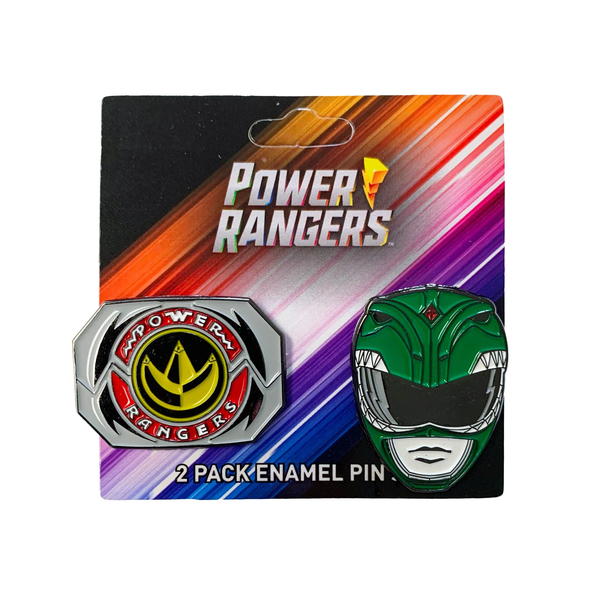 Power Rangers Green Ranger Mask and Emblem 2 Pack Enamel Pin set - Image 2