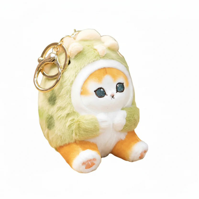 Mofusand Triceratops Cat Plush Keychain