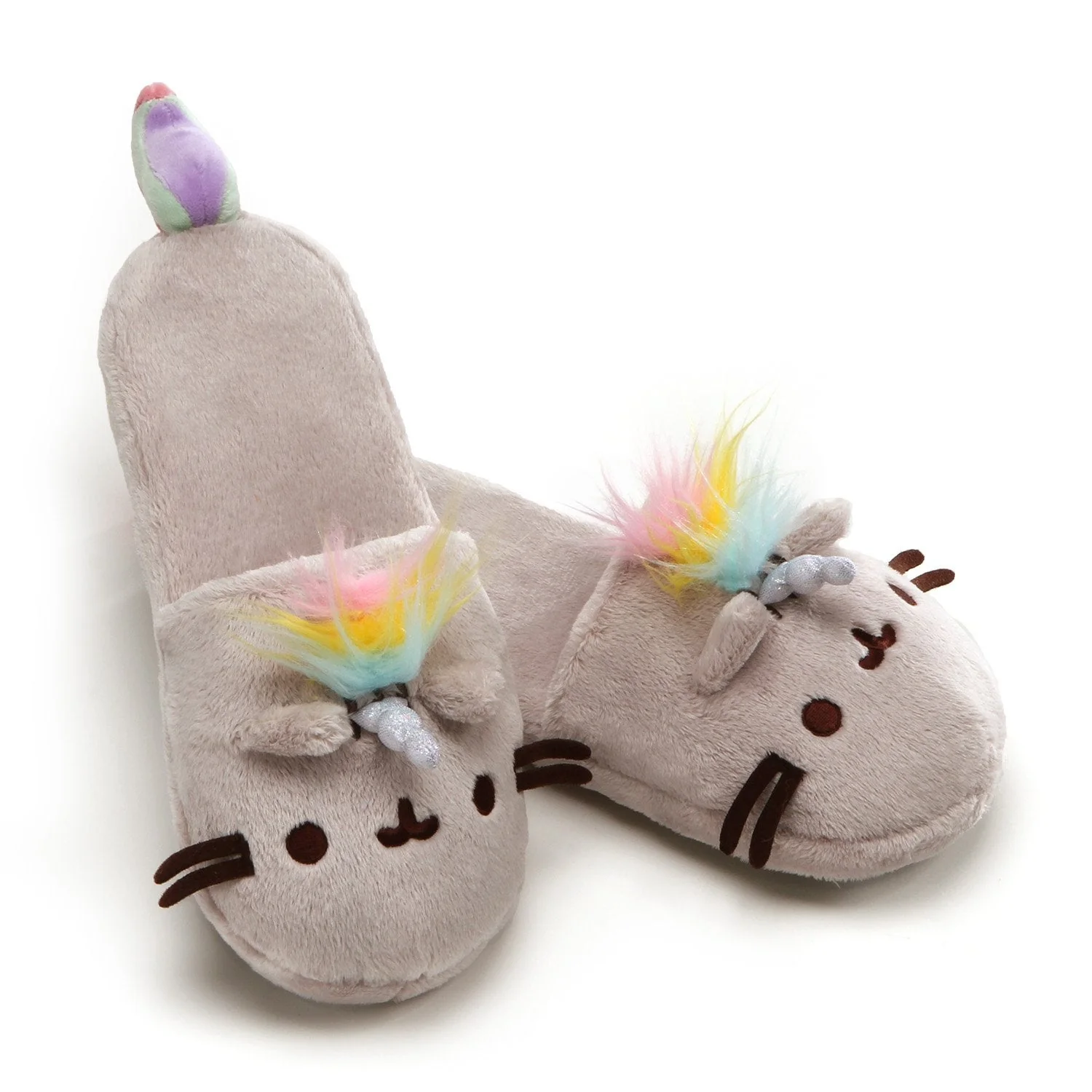 GUND Pusheenicorn Pusheen Unicorn Stuffed Plush Slippers - Image 1