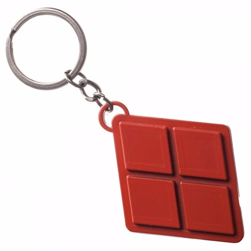 Harley Quinn Symbol Painted Metal DC Comics Key Chain Key Ring - Image 1