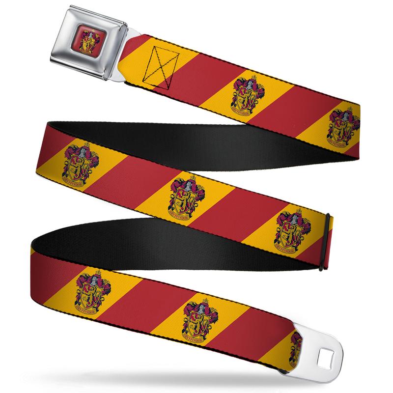 Harry Potter GRYFFINDOR Crest Diagonal Stripe Seatbelt Belt - Image 1