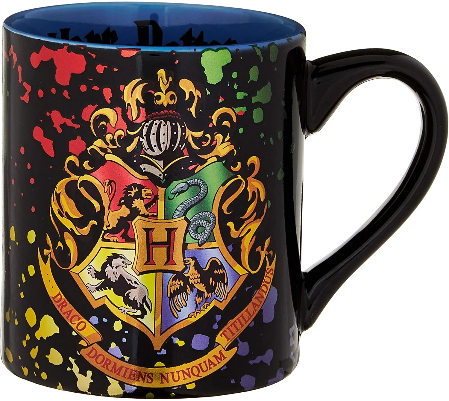 Harry Potter Hogwarts Crest Splatter ceramic Mug 14 Ounce